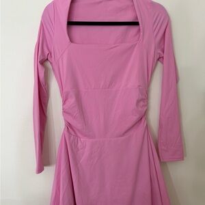 Elegant Pink Long Sleeve Dress
